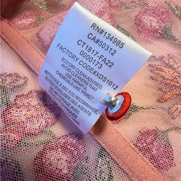 For Love & Lemons Floral Embroidered Corset Bra with Red Lace-Up - Picture 7 of 7